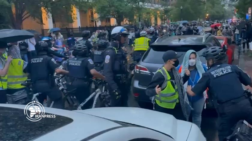 ایران برس: مظاهرات لطلاب جامعة جورج واشنطن دعما لغزة + فيديو