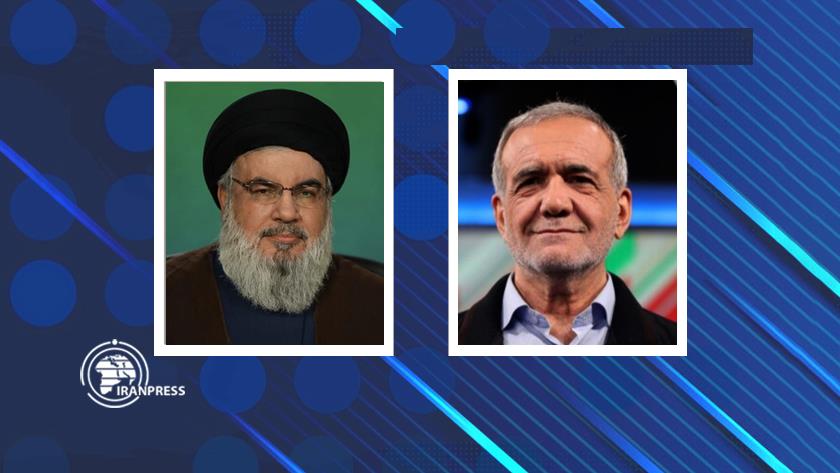 Iranpress: بزشكيان للسيد نصر الله: دعم المقاومة سيستمر بكل قوة