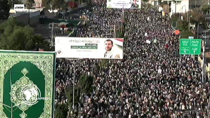 ایران برس: صنعاء.. مسيرة مليونية تحت شعار ‘‘نفير واستنفار نصرةً للقرآن وفلسطين’+ فيديو
