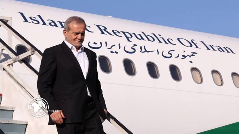 Iranpress: الرئيس الإيراني بزشكيان يصل نيودلهي